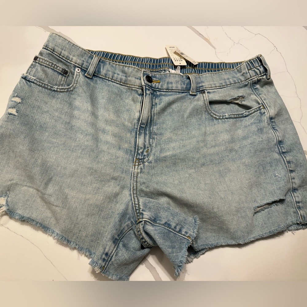 Aerie Stretchy Light Blue Denim Women Shorts